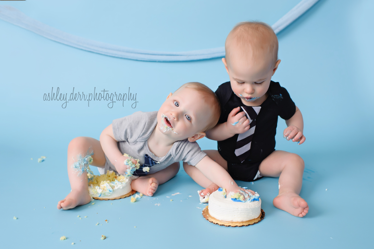 twin birthday cake smash